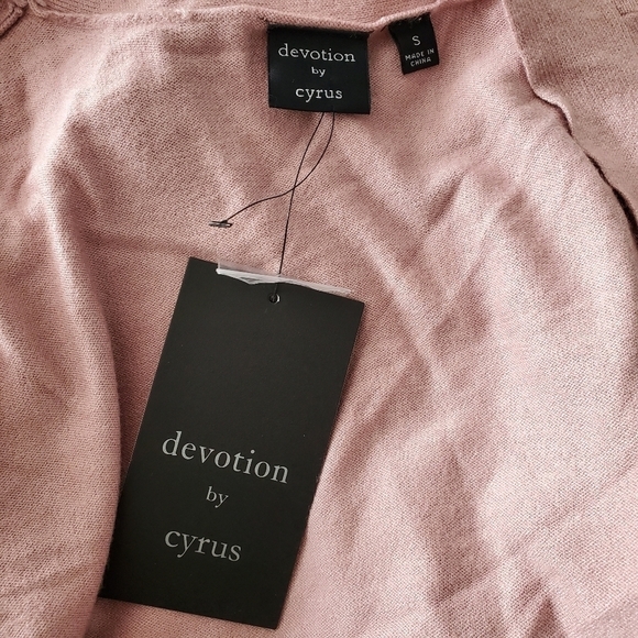 NEW Devotion by Cyrus Ribbed Sleeves Pink Cardigan - Picture 5 of 5